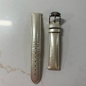 Michele 16 mm Genuine Patent Leather Ivory Watch Band Strap